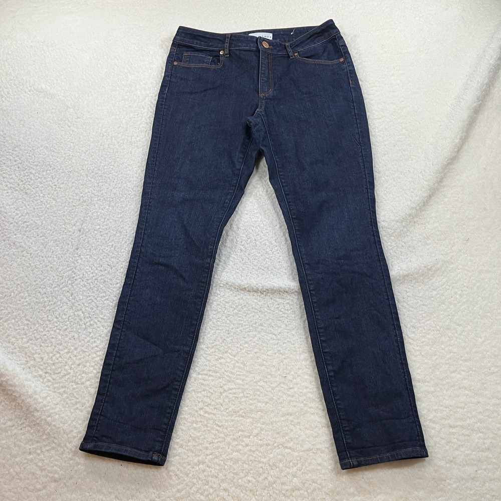 LOFT Jeans Womens‎ 6 28 Dark Blue Curvy Skinny Denim Pants 442553 Stretch Indigo